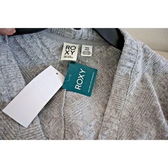 Roxy ERJKT03907 Women's Sz Small Gray Heather Lazy Day Cardigan Sweater - Picture 3 of 7